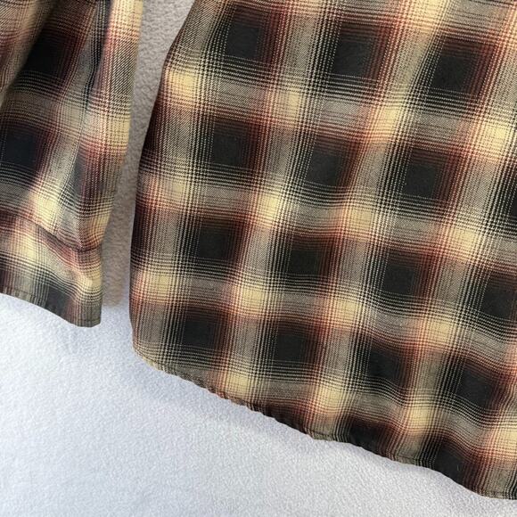 Dixxon Flannel Shirt Men's XL Brown Black Buffalo Check Plaid Moreno Pearl Snap - Picture 10 of 12